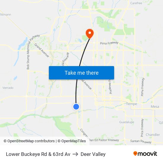Lower Buckeye Rd & 63rd Av to Deer Valley map