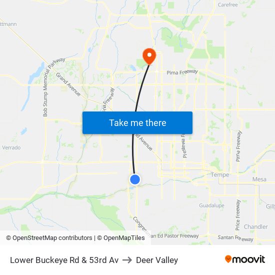 Lower Buckeye Rd & 53rd Av to Deer Valley map