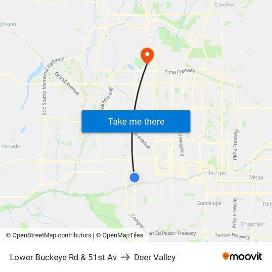 Lower Buckeye Rd & 51st Av to Deer Valley map