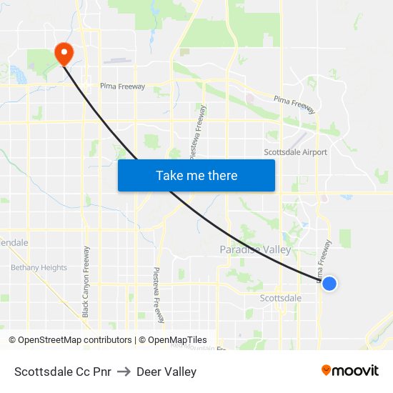 Scottsdale Cc Pnr to Deer Valley map