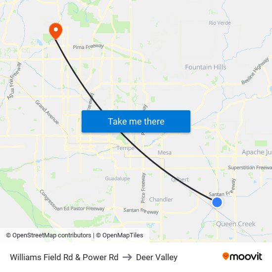 Williams Field Rd & Power Rd to Deer Valley map