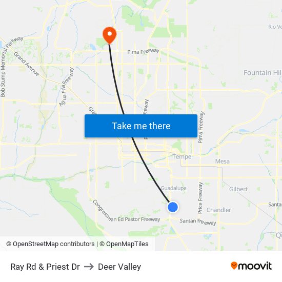 Ray Rd & Priest Dr to Deer Valley map