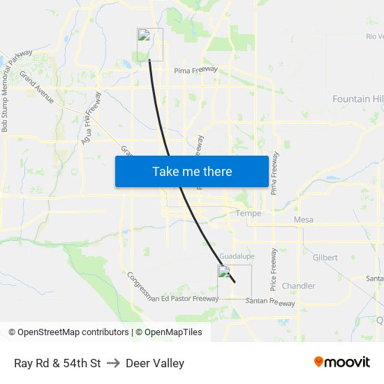 Ray Rd & 54th St to Deer Valley map