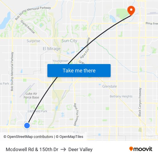 Mcdowell Rd & 150th Dr to Deer Valley map