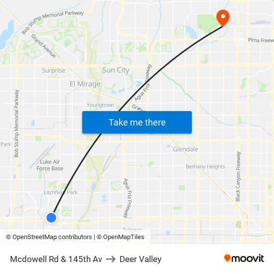 Mcdowell Rd & 145th Av to Deer Valley map