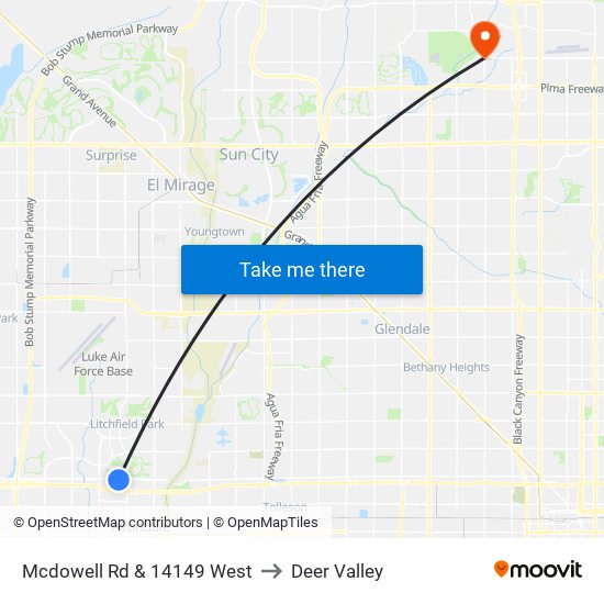 Mcdowell Rd & 14149 West to Deer Valley map