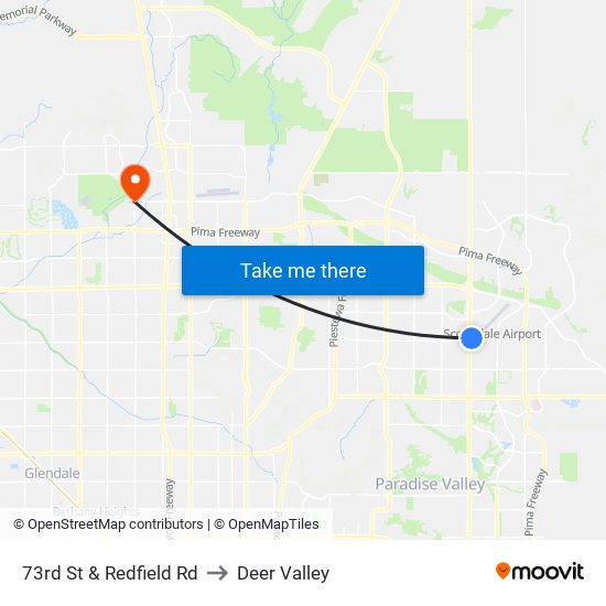 73rd St & Redfield Rd to Deer Valley map