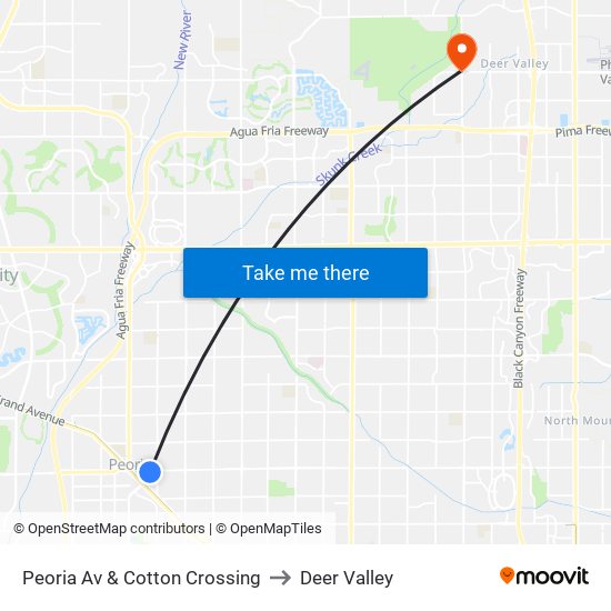 Peoria Av & Cotton Crossing to Deer Valley map