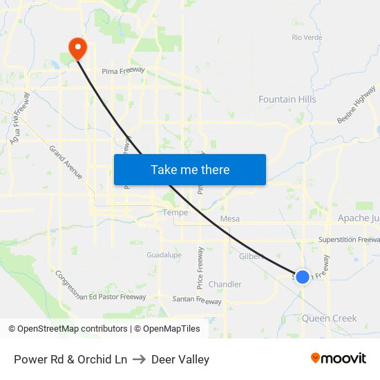 Power Rd & Orchid Ln to Deer Valley map