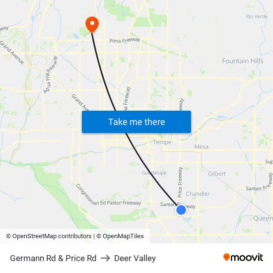 Germann Rd & Price Rd to Deer Valley map