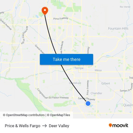 Price & Wells Fargo to Deer Valley map