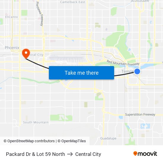 Packard Dr & Lot 59 North to Central City map