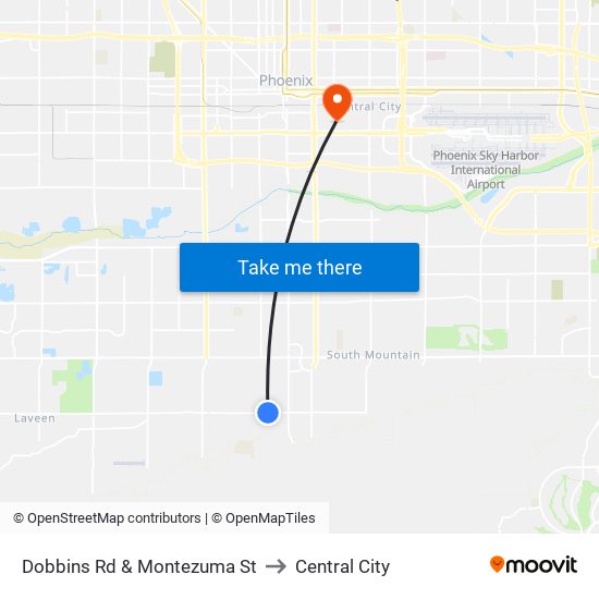 Dobbins Rd & Montezuma St to Central City map