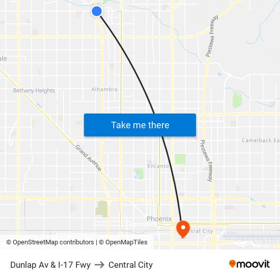 Dunlap Av & I-17 Fwy to Central City map