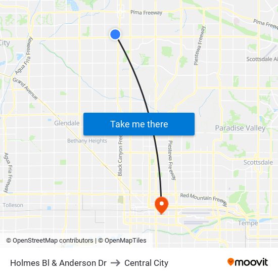 Holmes Bl & Anderson Dr to Central City map