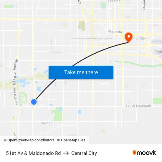 51st Av & Maldonado Rd to Central City map