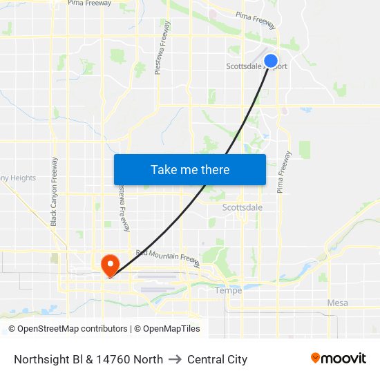 Northsight Bl & 14760 North to Central City map