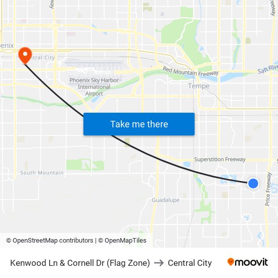 Kenwood Ln & Cornell Dr (Flag Zone) to Central City map