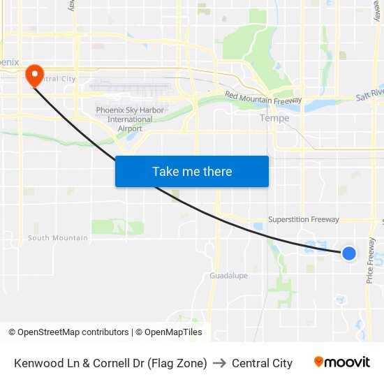 Kenwood Ln & Cornell Dr (Flag Zone) to Central City map