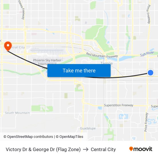 Victory Dr & George Dr (Flag Zone) to Central City map