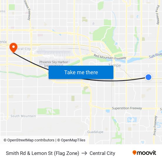 Smith Rd & Lemon St (Flag Zone) to Central City map