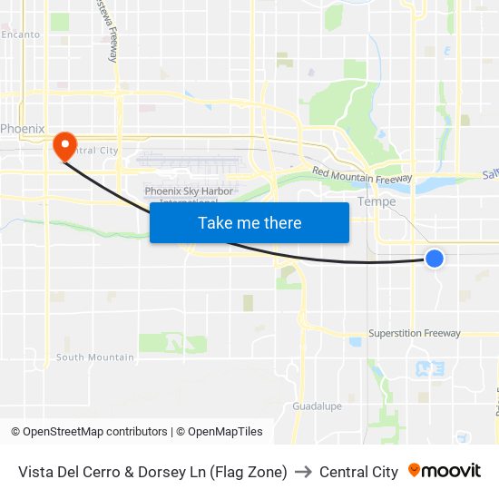 Vista Del Cerro & Dorsey Ln (Flag Zone) to Central City map