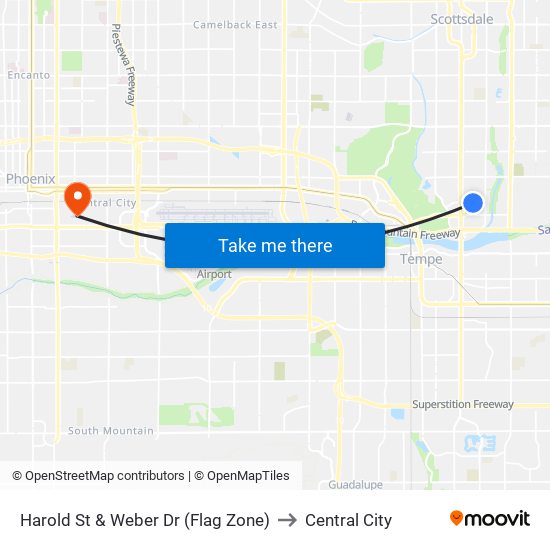 Harold St & Weber Dr (Flag Zone) to Central City map