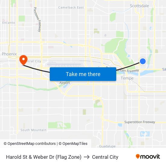 Harold St & Weber Dr (Flag Zone) to Central City map