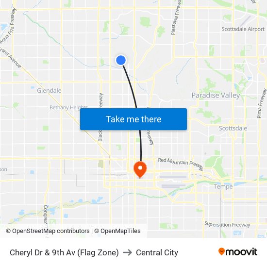 Cheryl Dr & 9th Av (Flag Zone) to Central City map
