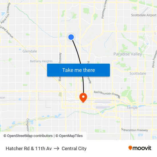 Hatcher Rd & 11th Av to Central City map