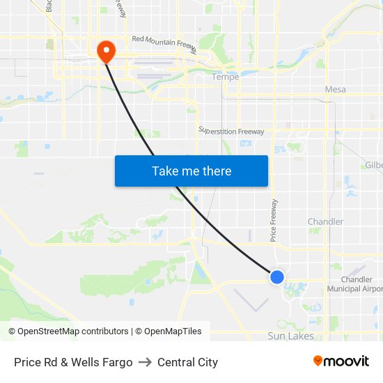 Price Rd & Wells Fargo to Central City map