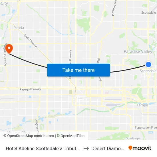 Hotel Adeline Scottsdale a Tribute Portfolio Hotel to Desert Diamond Arena map