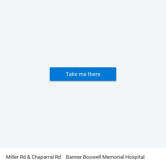 Miller Rd & Chaparral Rd to Banner Boswell Memorial Hospital map