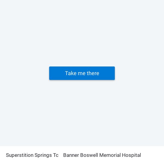 Superstition Springs Tc to Banner Boswell Memorial Hospital map