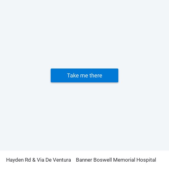 Hayden Rd & Via De Ventura to Banner Boswell Memorial Hospital map