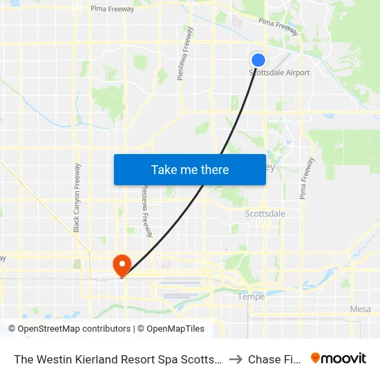 The Westin Kierland Resort Spa Scottsdale to Chase Field map