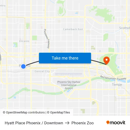 Hyatt Place Phoenix / Downtown to Phoenix Zoo map