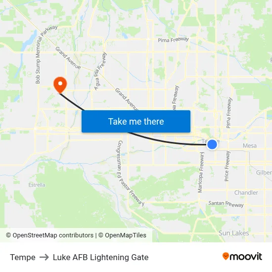 Tempe to Luke AFB Lightening Gate map