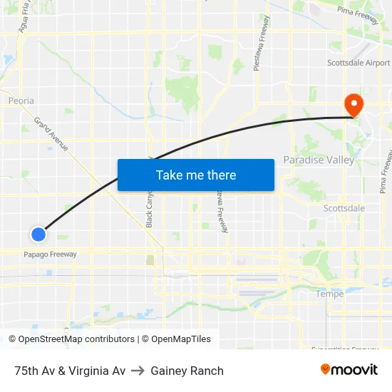 75th Av & Virginia Av to Gainey Ranch map