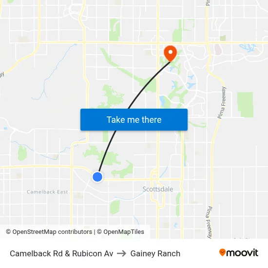 Camelback Rd & Rubicon Av to Gainey Ranch map