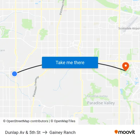 Dunlap Av & 5th St to Gainey Ranch map