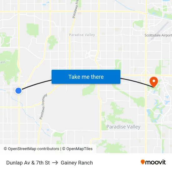 Dunlap Av & 7th St to Gainey Ranch map