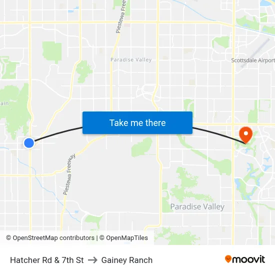 Hatcher Rd & 7th St to Gainey Ranch map