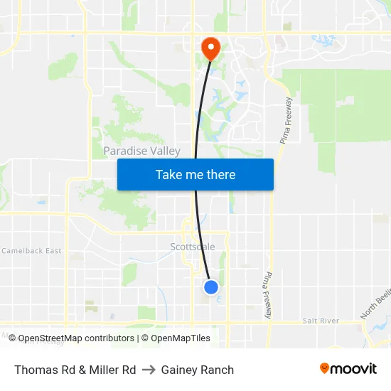 Thomas Rd & Miller Rd to Gainey Ranch map
