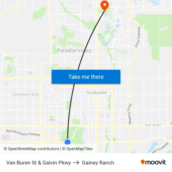 Van Buren St & Galvin Pkwy to Gainey Ranch map