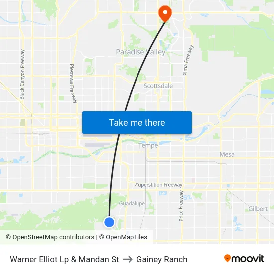 Warner Elliot Lp & Mandan St to Gainey Ranch map