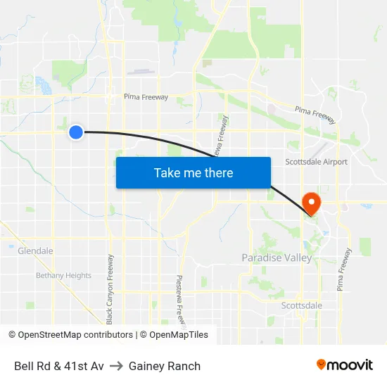 Bell Rd & 41st Av to Gainey Ranch map