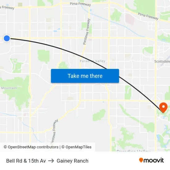 Bell Rd & 15th Av to Gainey Ranch map