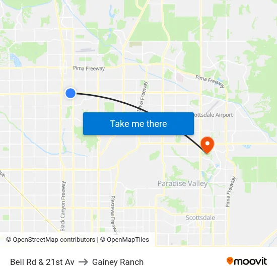 Bell Rd & 21st Av to Gainey Ranch map