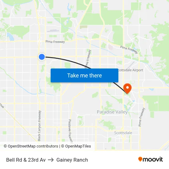 Bell Rd & 23rd Av to Gainey Ranch map